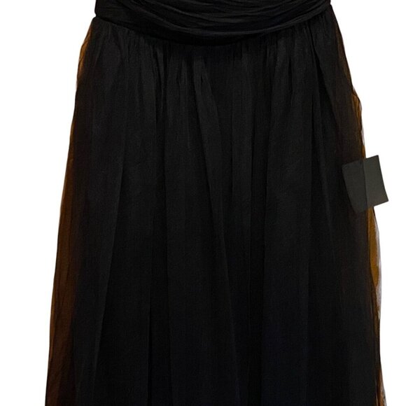 Lulus Tulle Strapless Maxi Dress Black Lined Wedding Prom Gala - Picture 4 of 15